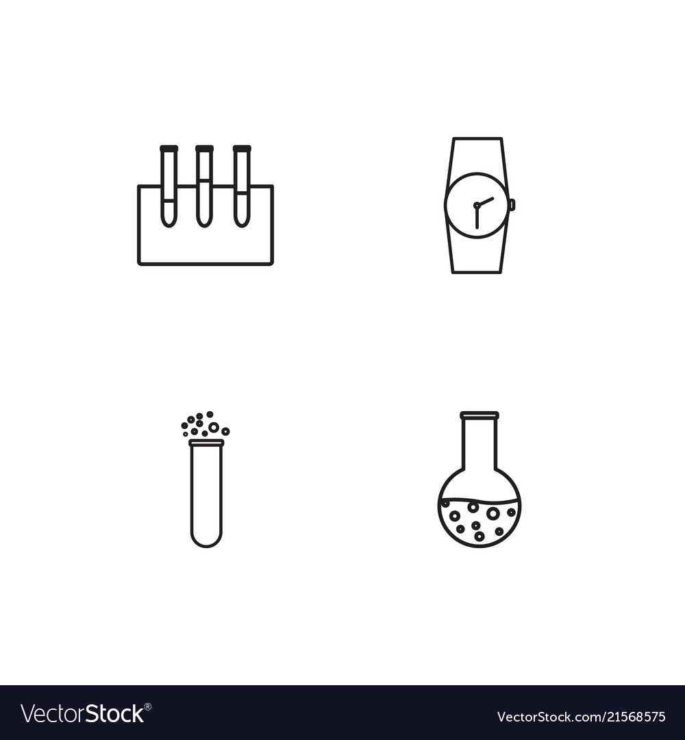 Science linear icons set simple outline