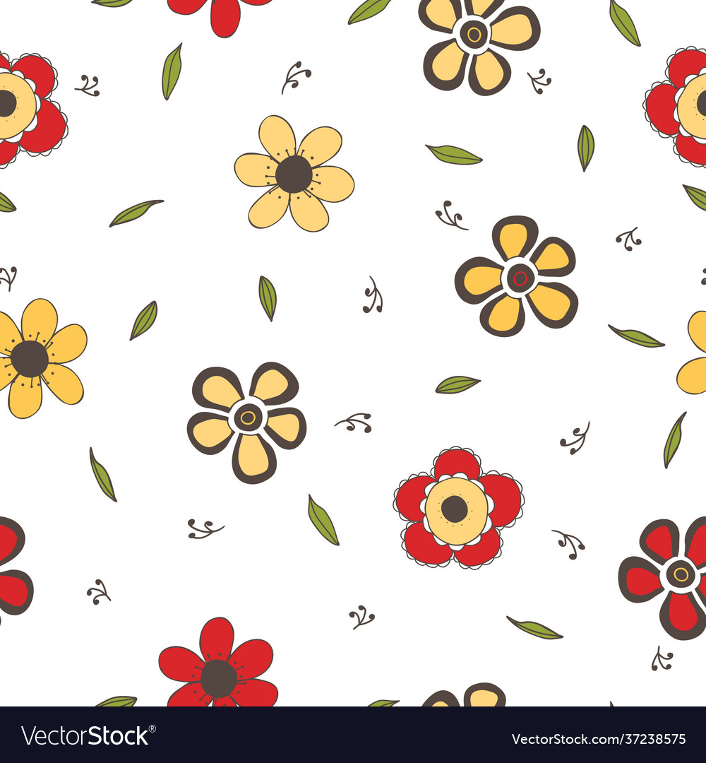 Seamless pattern with multicolored hand drawn