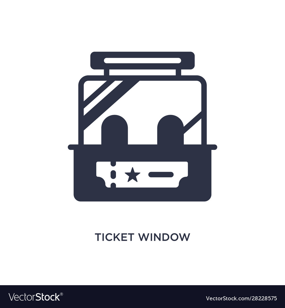 Ticket window icon on white background simple