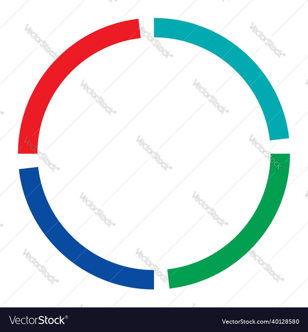4 part section segmented circle abstract dashed vector image 4 part section segmented circle abstract dashed