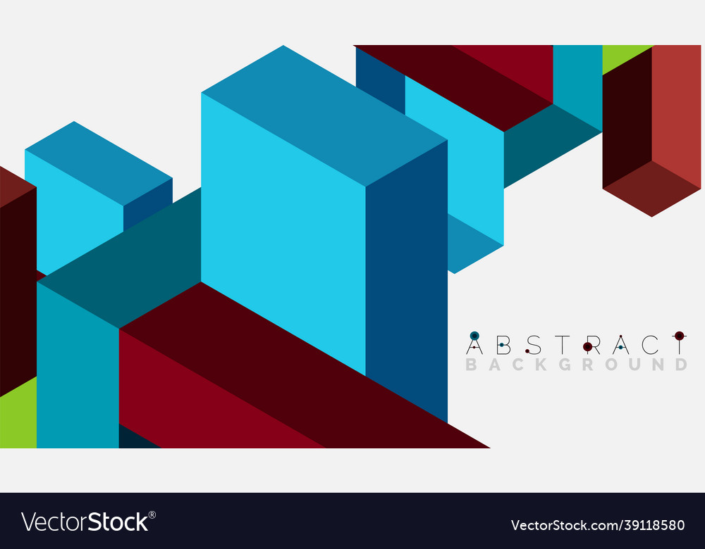 Abstract background 3d cubes cubic elements vector image Abstract background 3d cubes cubic elements