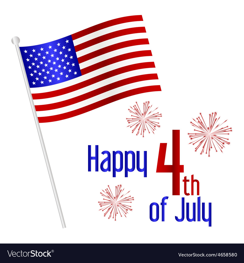 American independence day celebration with flag Vector Image