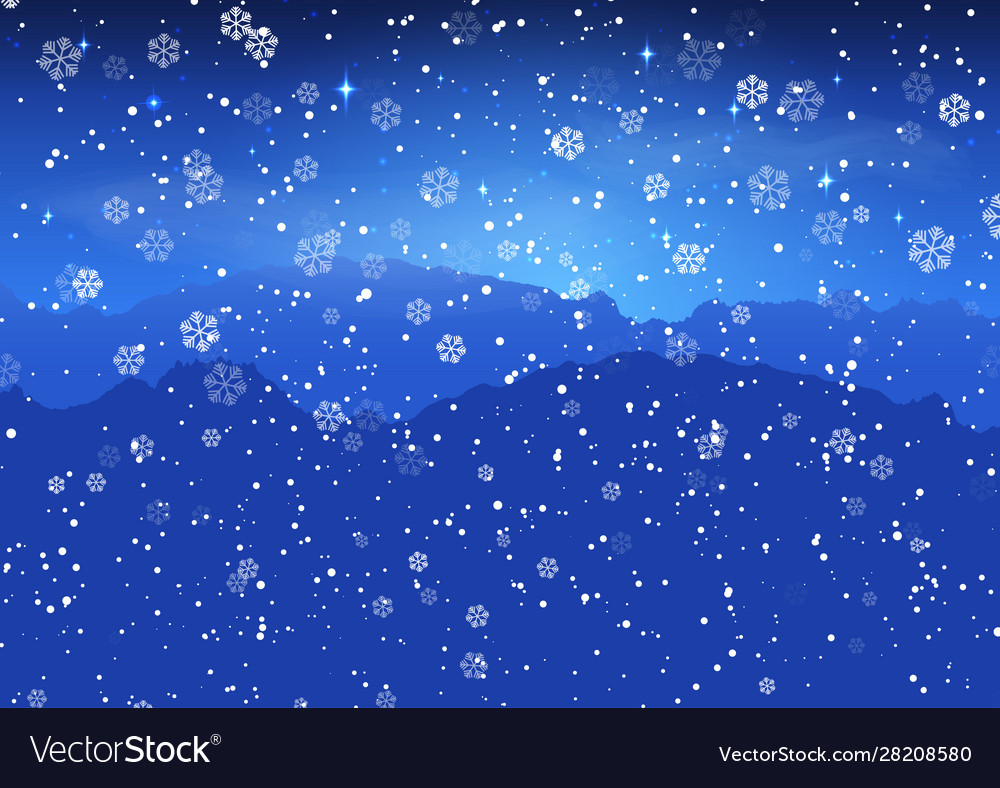 Christmas snowy landscape Royalty Free Vector Image