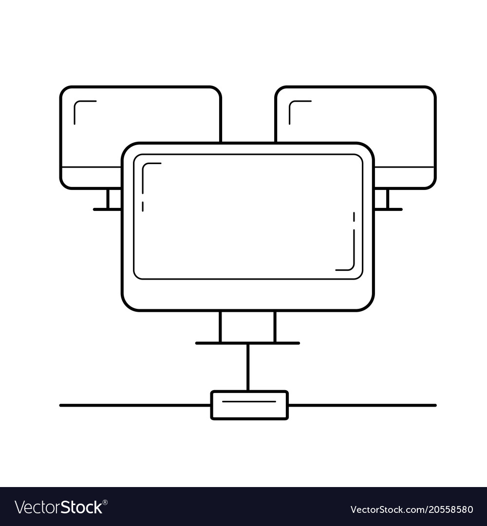 Computer network line icon