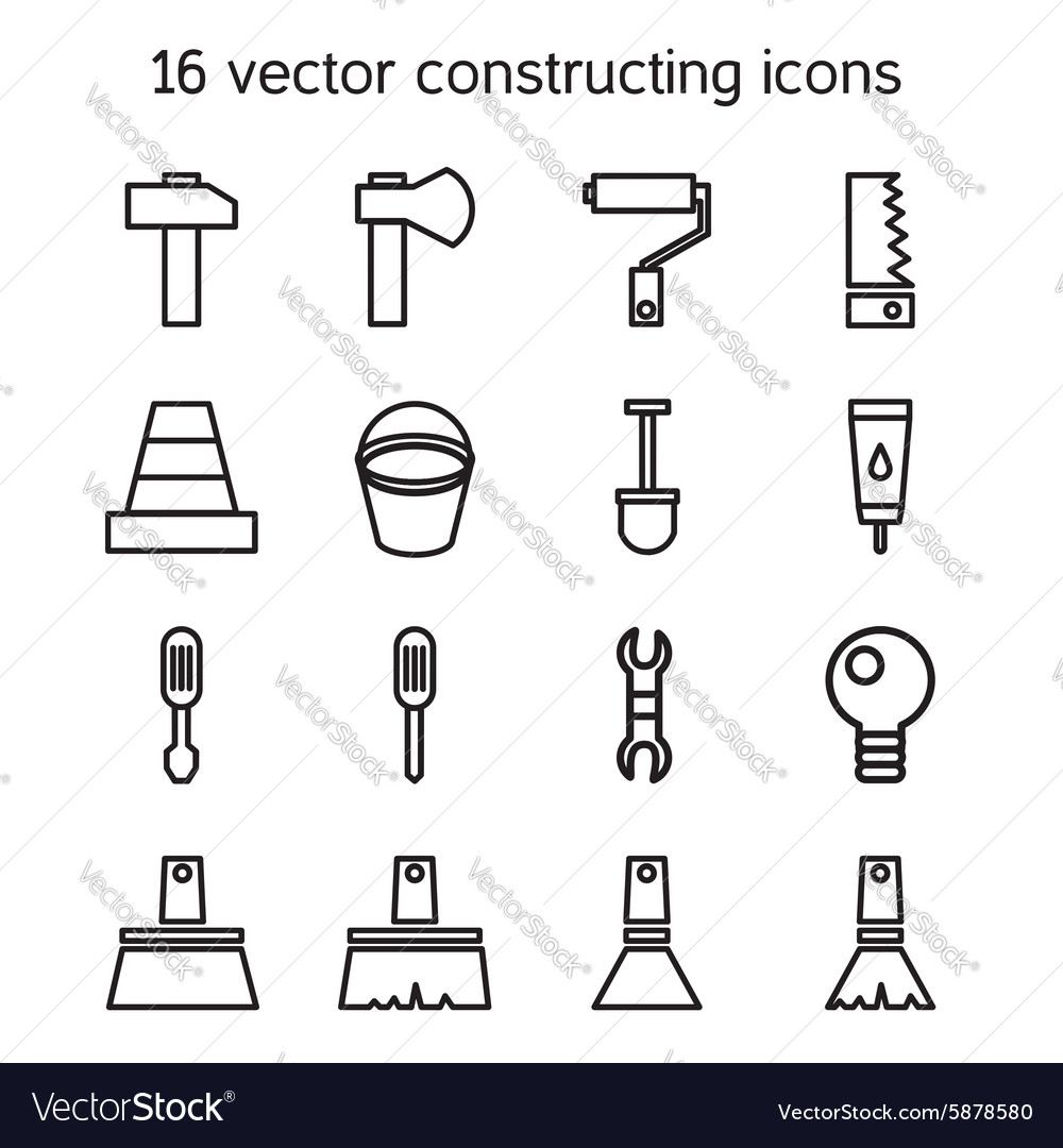 Constructing and building icons set