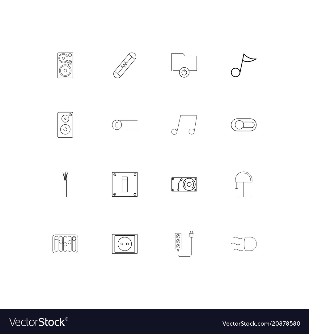 Electrical linear thin icons set outlined simple