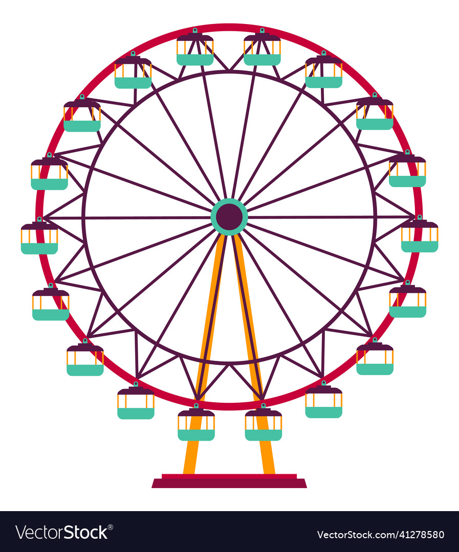 Ferris wheel icon colorful amusement park Vector Image