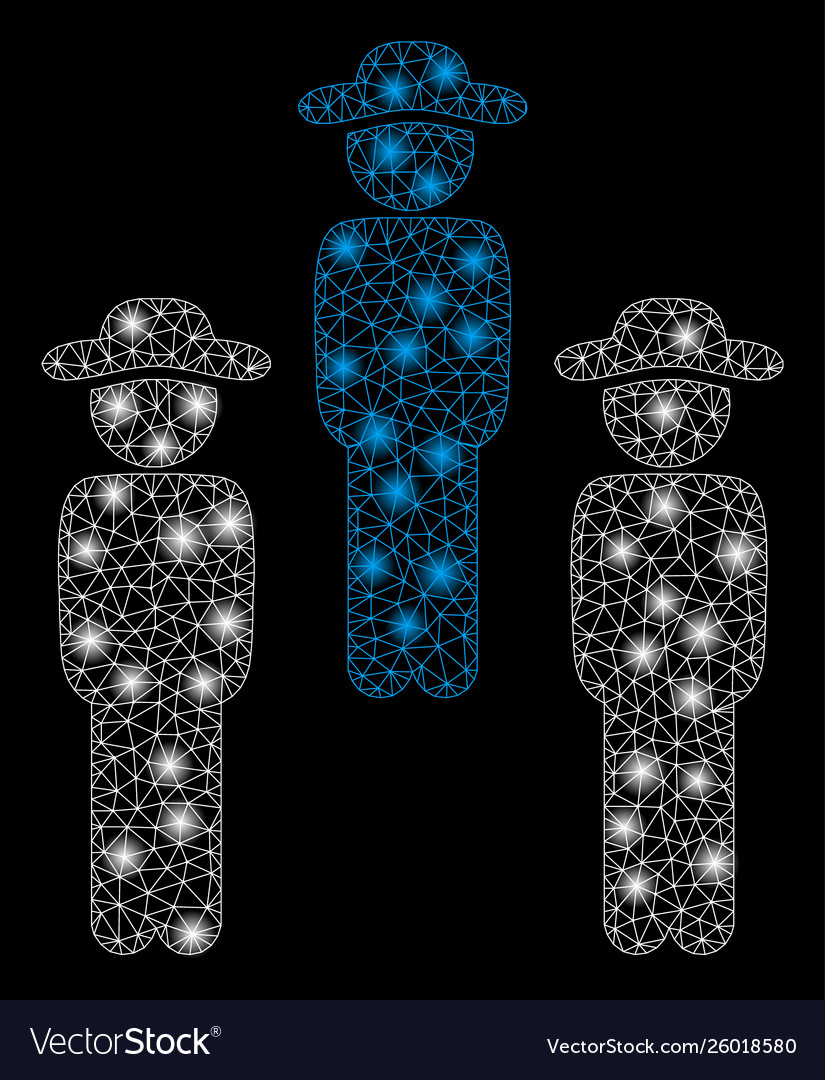 Flare mesh network gentleman group with vector image Flare mesh network gentleman group with
