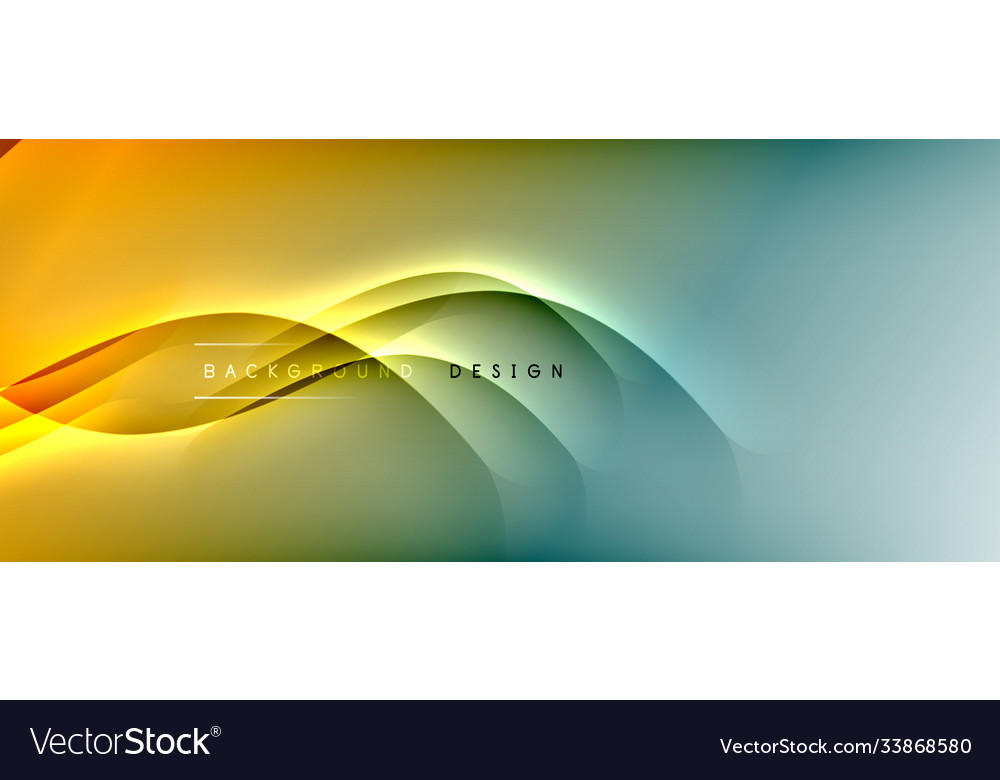 Fluid gradient waves with shadow lines and glowing