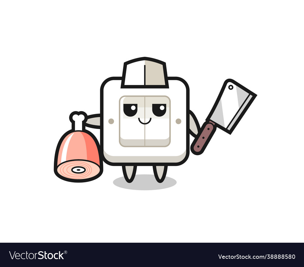 Light switch character as a butcher Vector Image Light switch character as a butcher