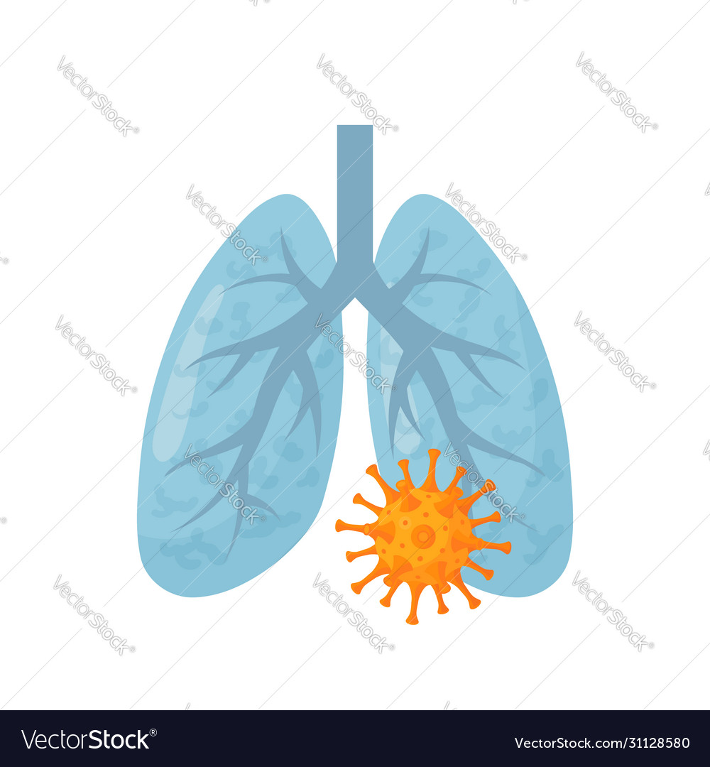 Lung disease concept in cartoon style Royalty Free Vector Lung disease concept in cartoon style Royalty Free Vector