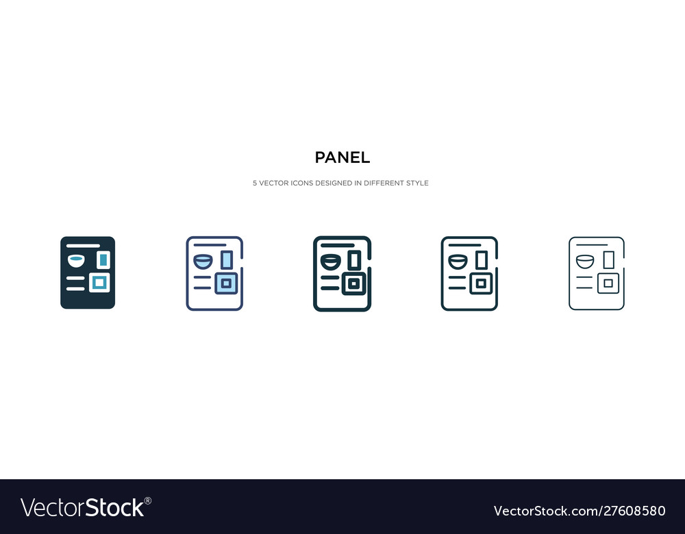 Panel icon in different style two colored Vector Image