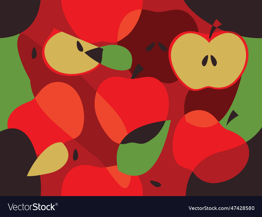 Red apple abstract seamless pattern