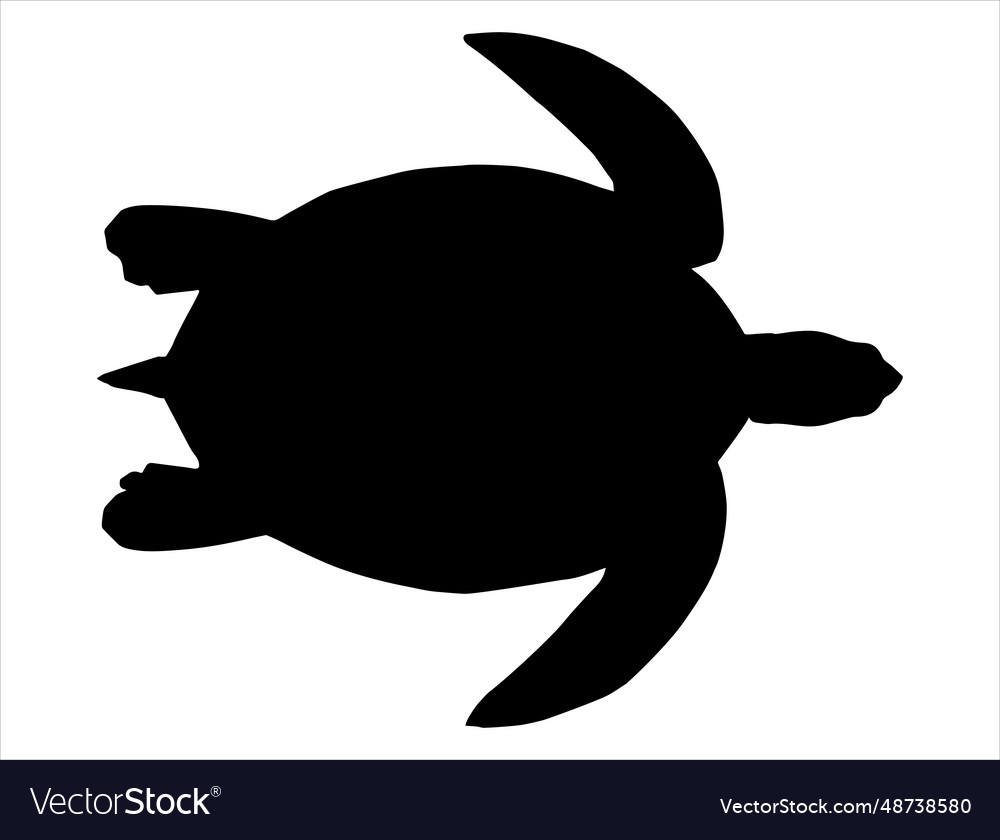 Sea turtle silhouette art Royalty Free Vector Image