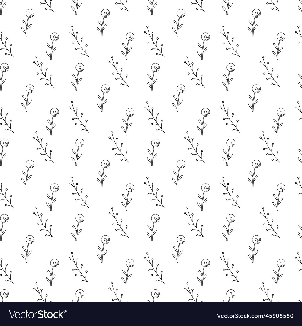 Seamless pattern with branch and flower abstract