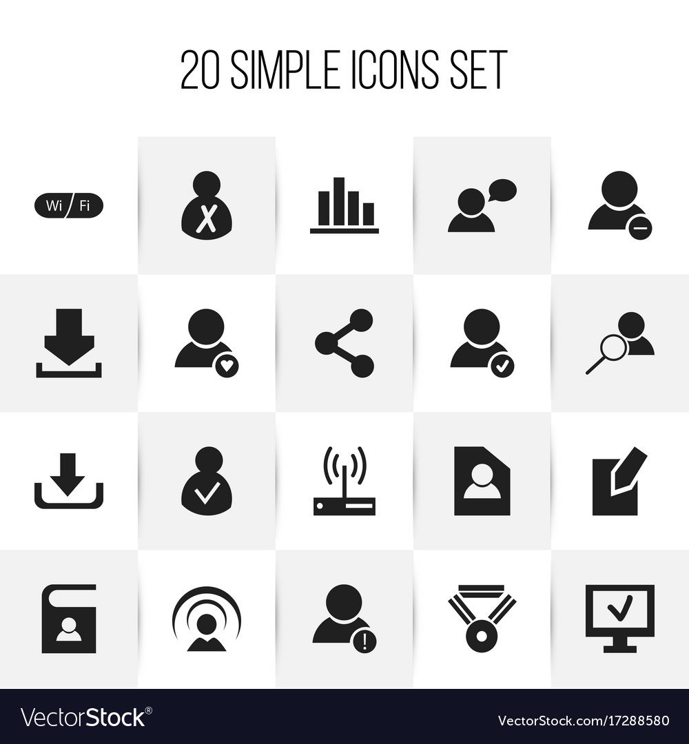 Set of 20 editable internet icons includes