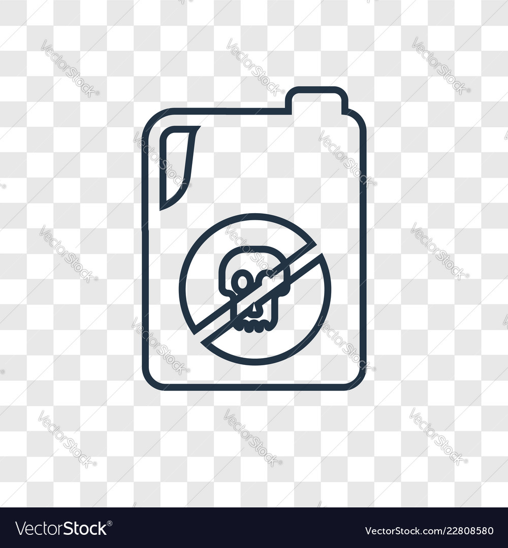 Toxic concept linear icon isolated on transparent vector image Toxic concept linear icon isolated on transparent