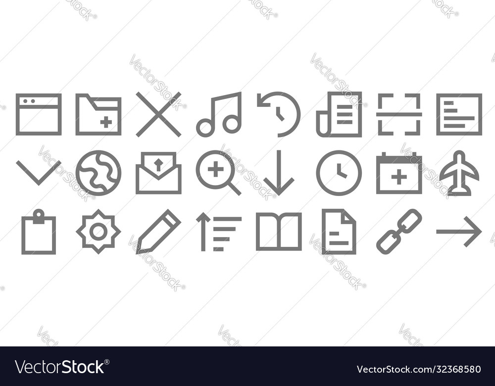 User interface line icons linear set quality vector image User interface line icons linear set quality