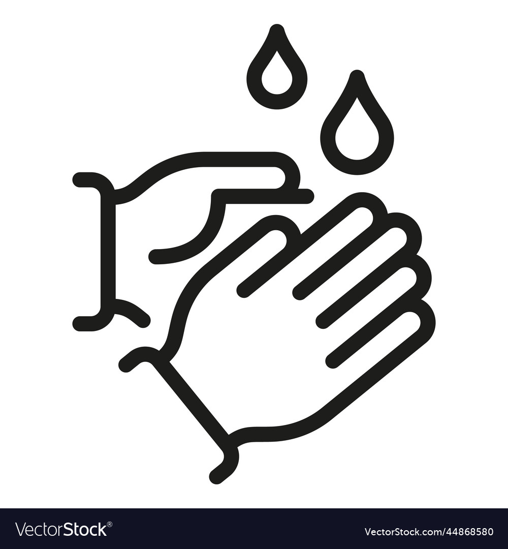 Wash washing hands line icon keep clean Royalty Free Vector