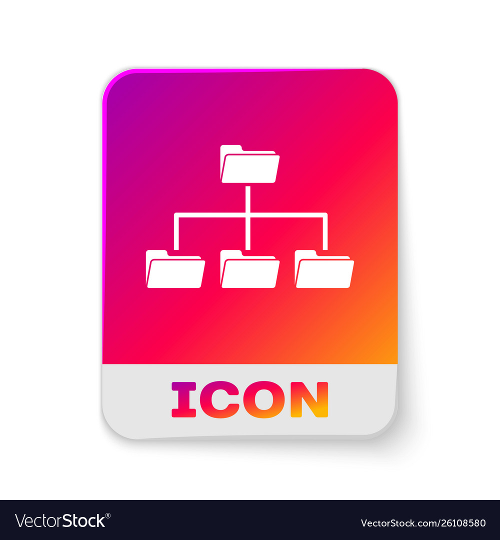 White folder tree icon isolated on vector image White folder tree icon isolated on