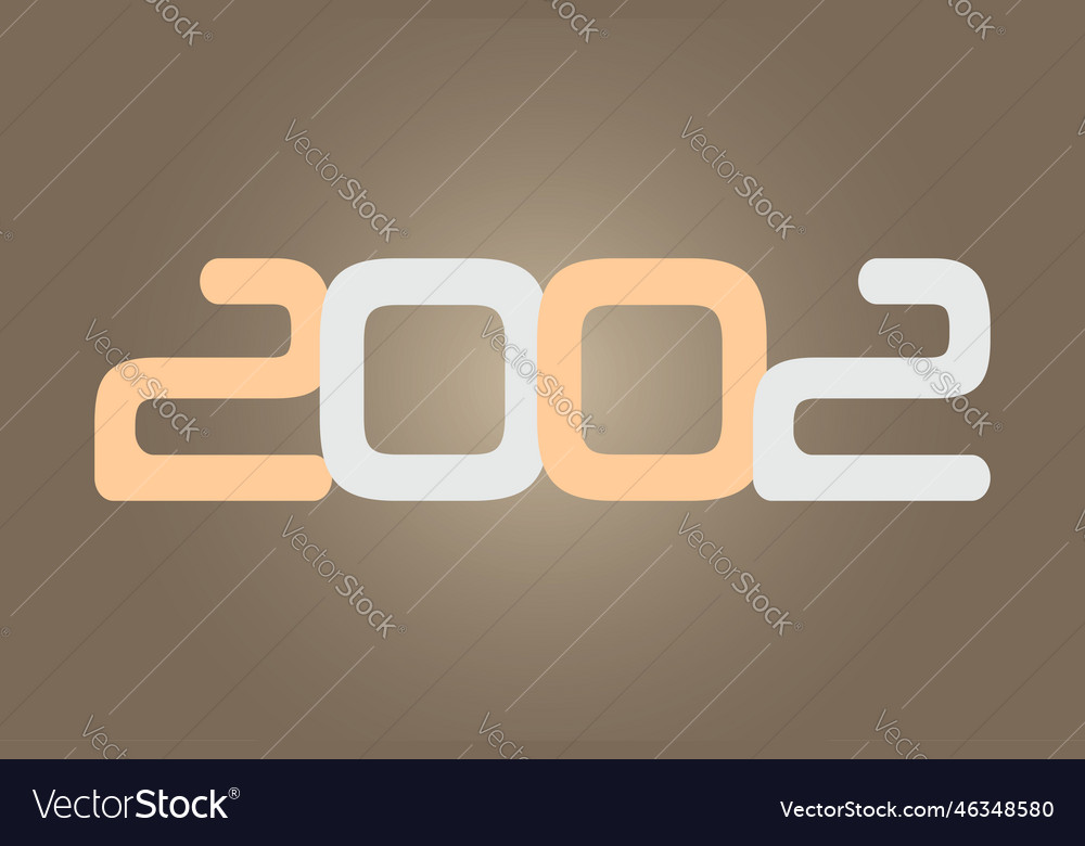 Year 2002 numeric typography text design