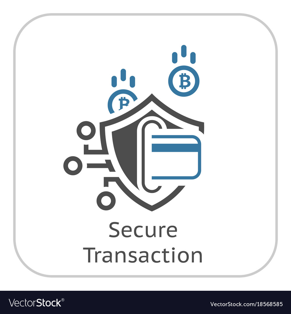 Bitcoin secure transaction icon