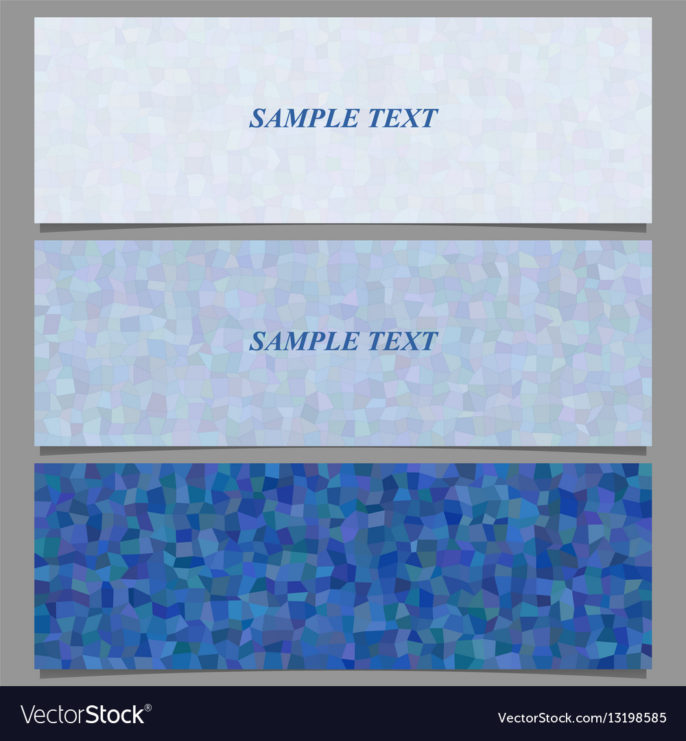 Blue tiled rectangle pattern banner design set