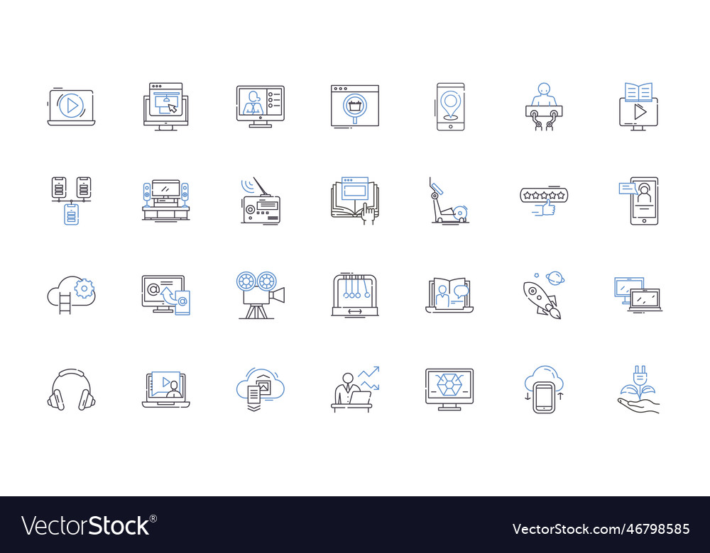 Electronics and hardware line icons collection