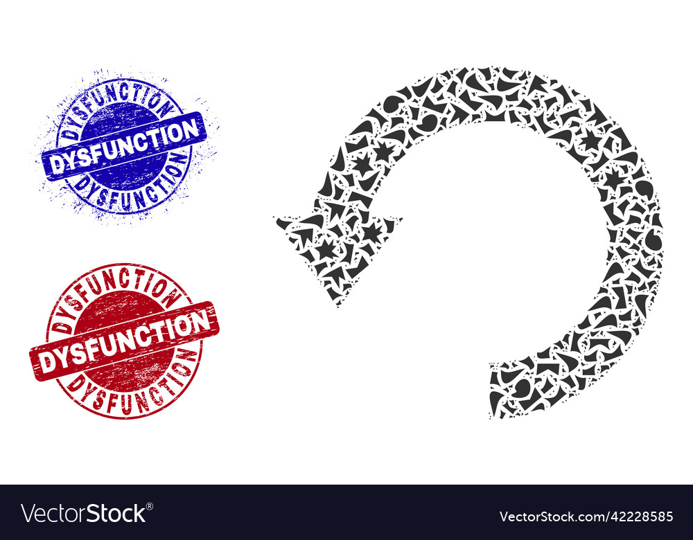 Rotate down mosaic of fractions with dysfunction vector image Rotate down mosaic of fractions with dysfunction
