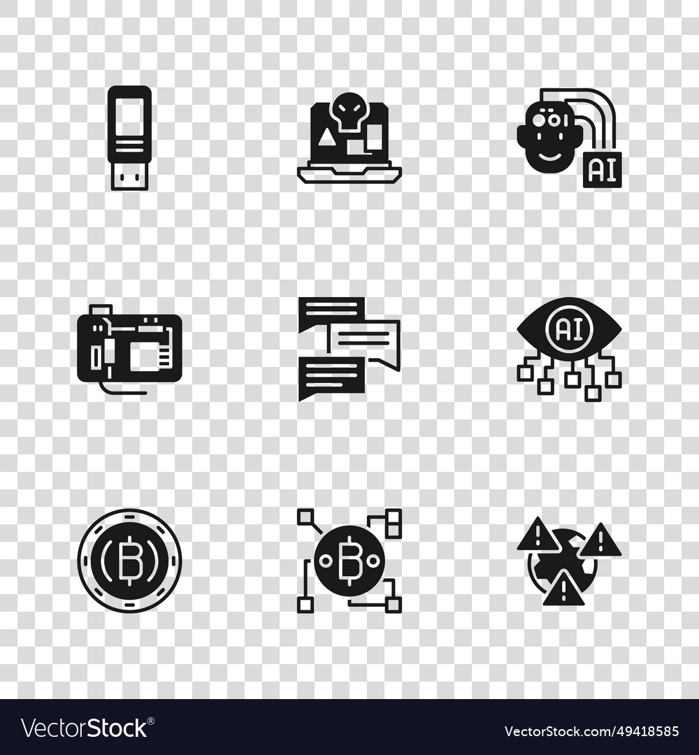 Set blockchain technology bitcoin computer vision