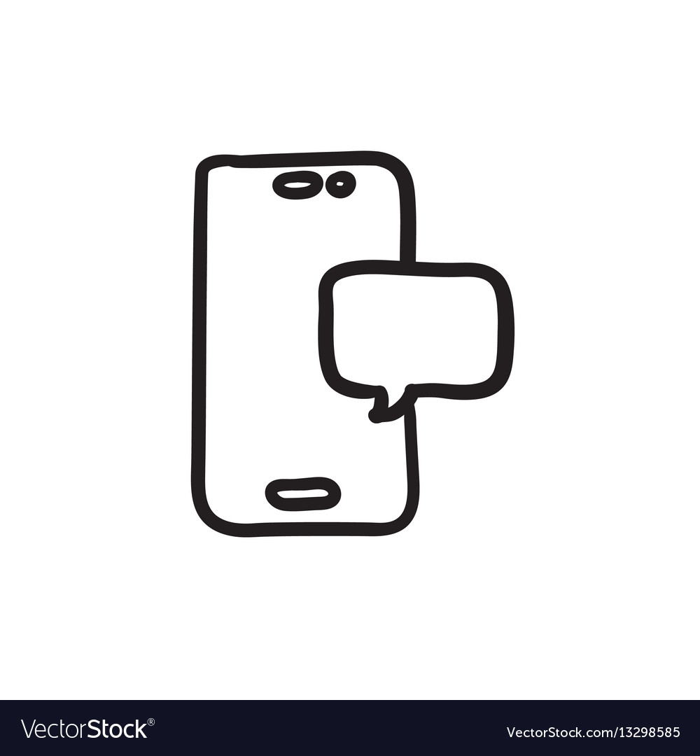 Touch screen phone with message sketch icon