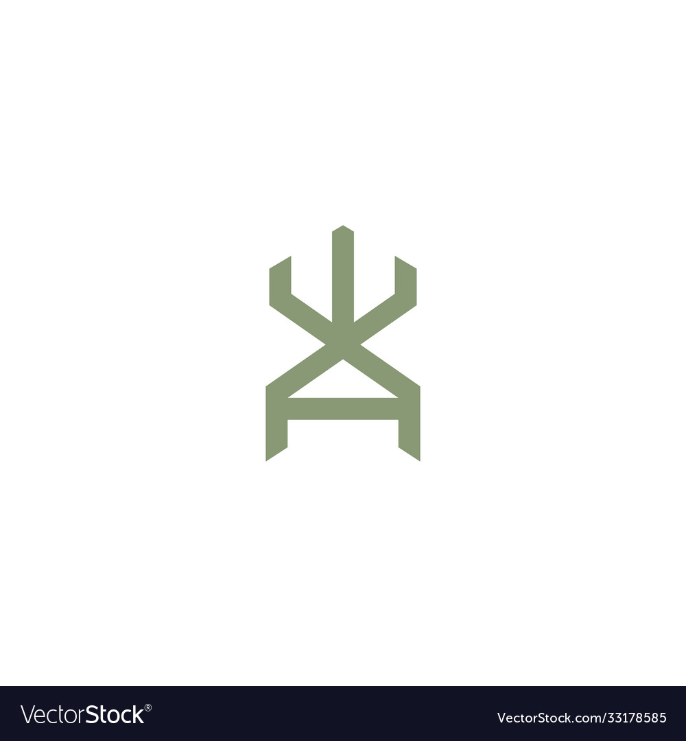 Wa Logo Symbol Simple Royalty Free Vector Image