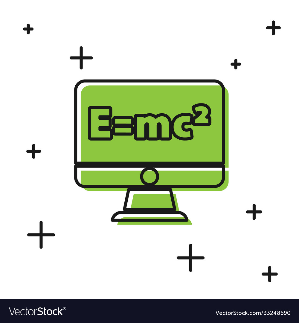 Black math system equation solution on computer Vector Image Black math system equation solution on computer