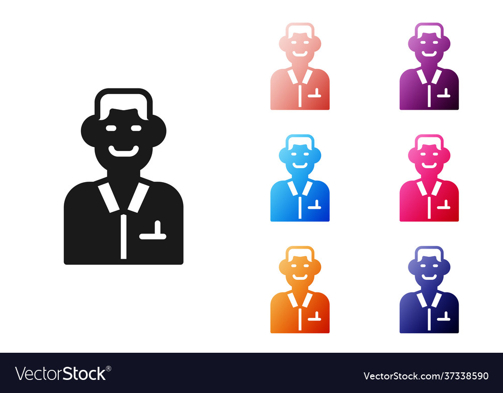Black trader icon isolated on white background vector image Black trader icon isolated on white background