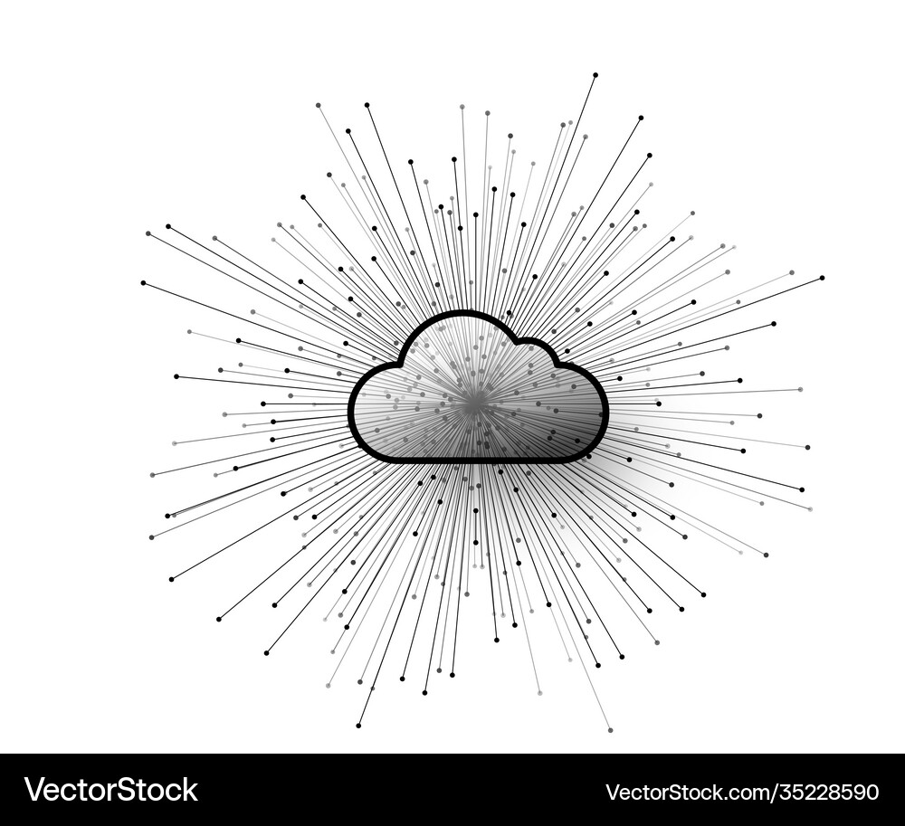 Computer cloud service technology Royalty Free Vector Image