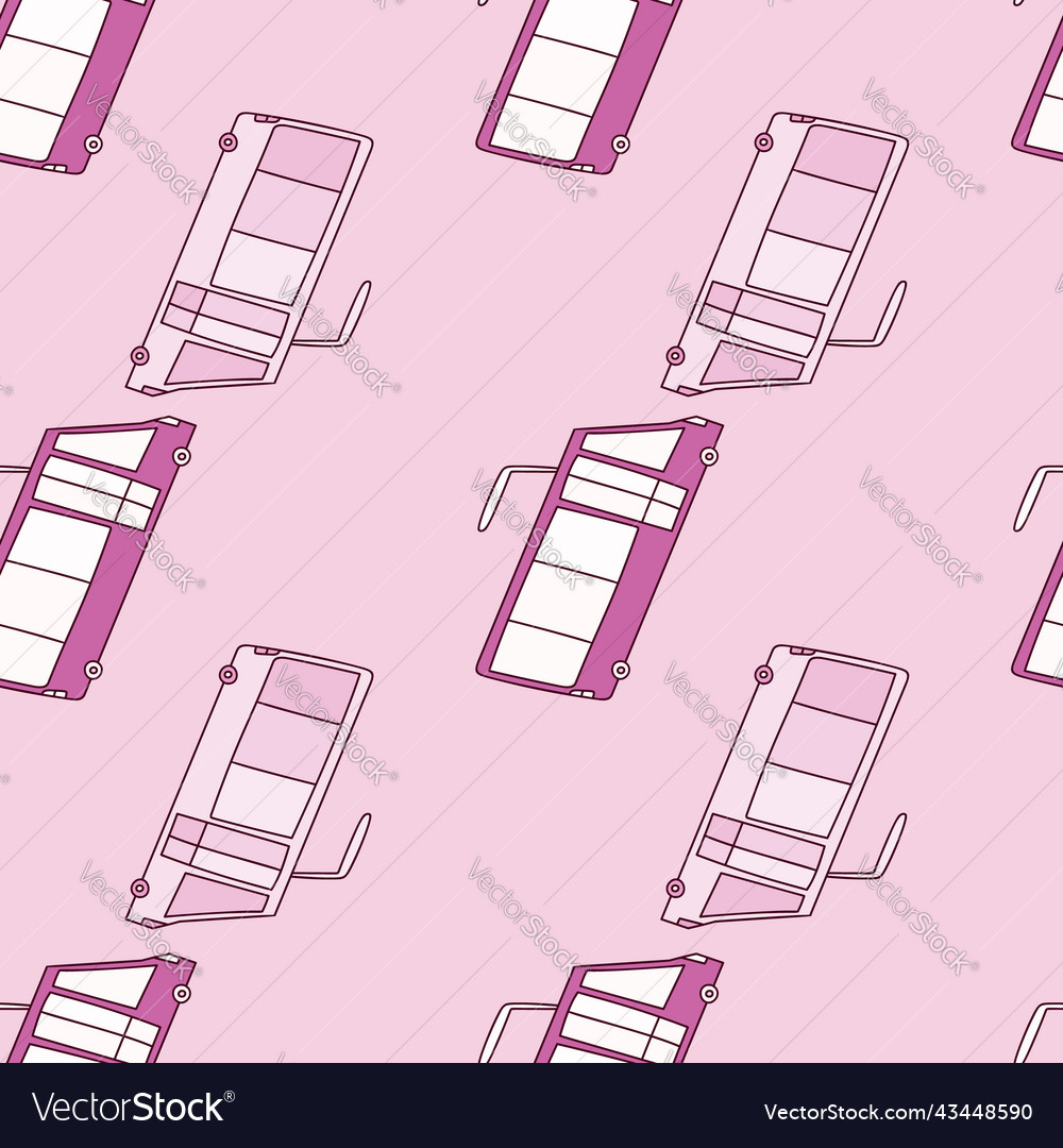 Cute trolleybus seamless pattern city transport vector image Cute trolleybus seamless pattern city transport