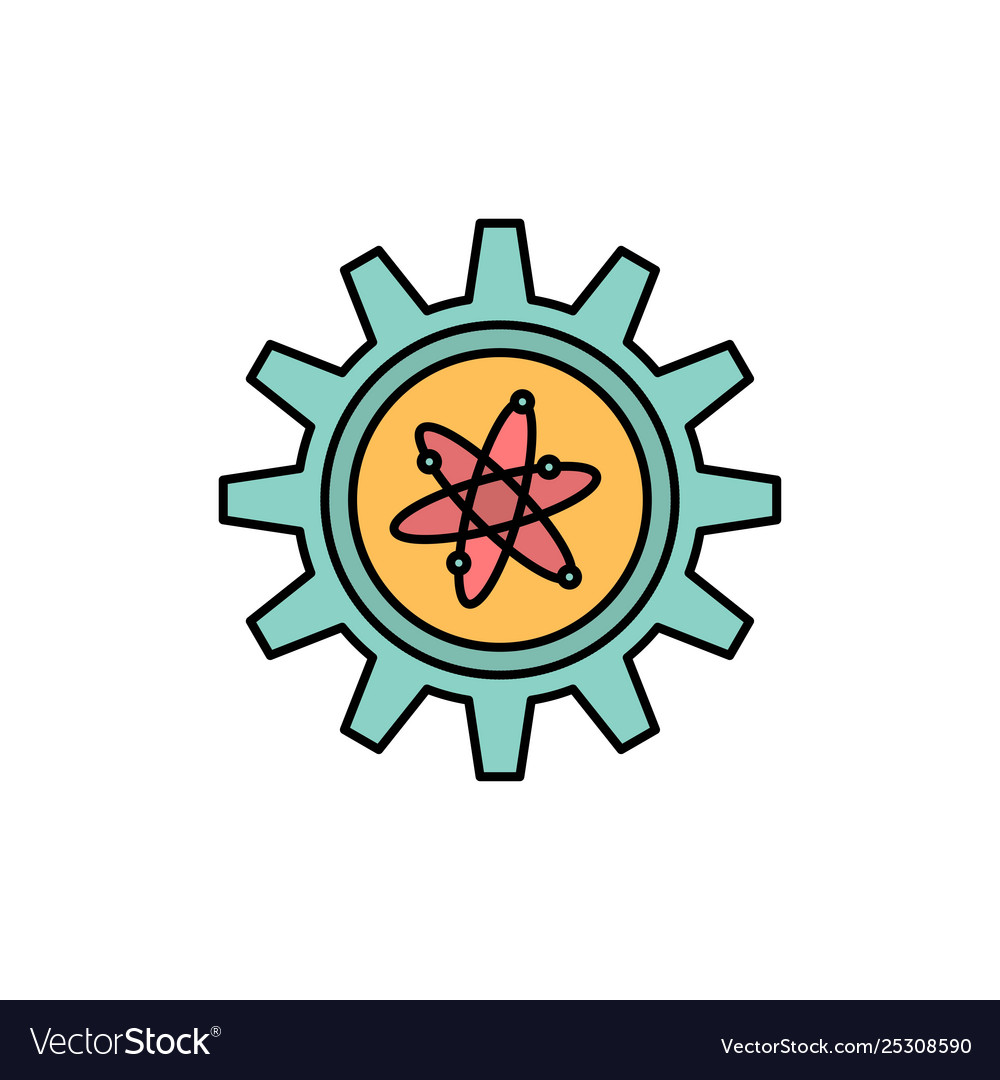 Experiment gear setting lab flat color icon