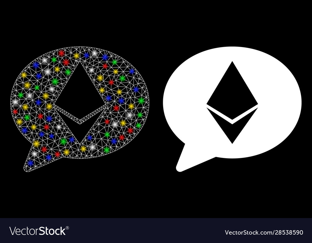 Flare mesh network ethereum message balloon icon vector image Flare mesh network ethereum message balloon icon