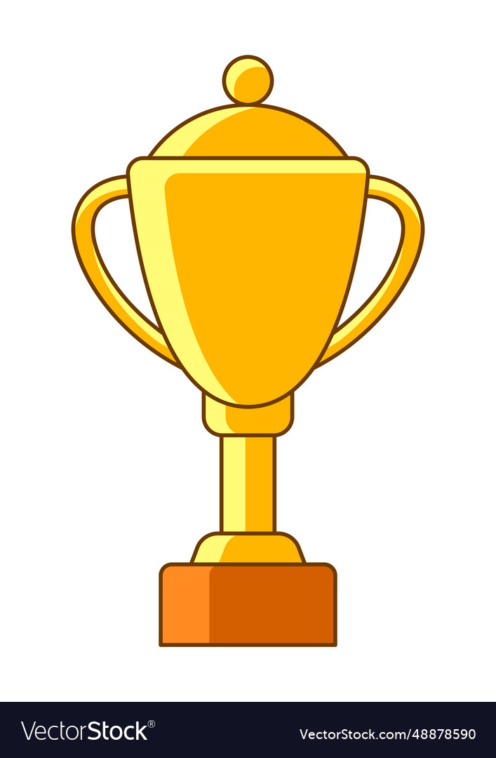 Gold cup icon of award for sports Royalty Free Vector Image