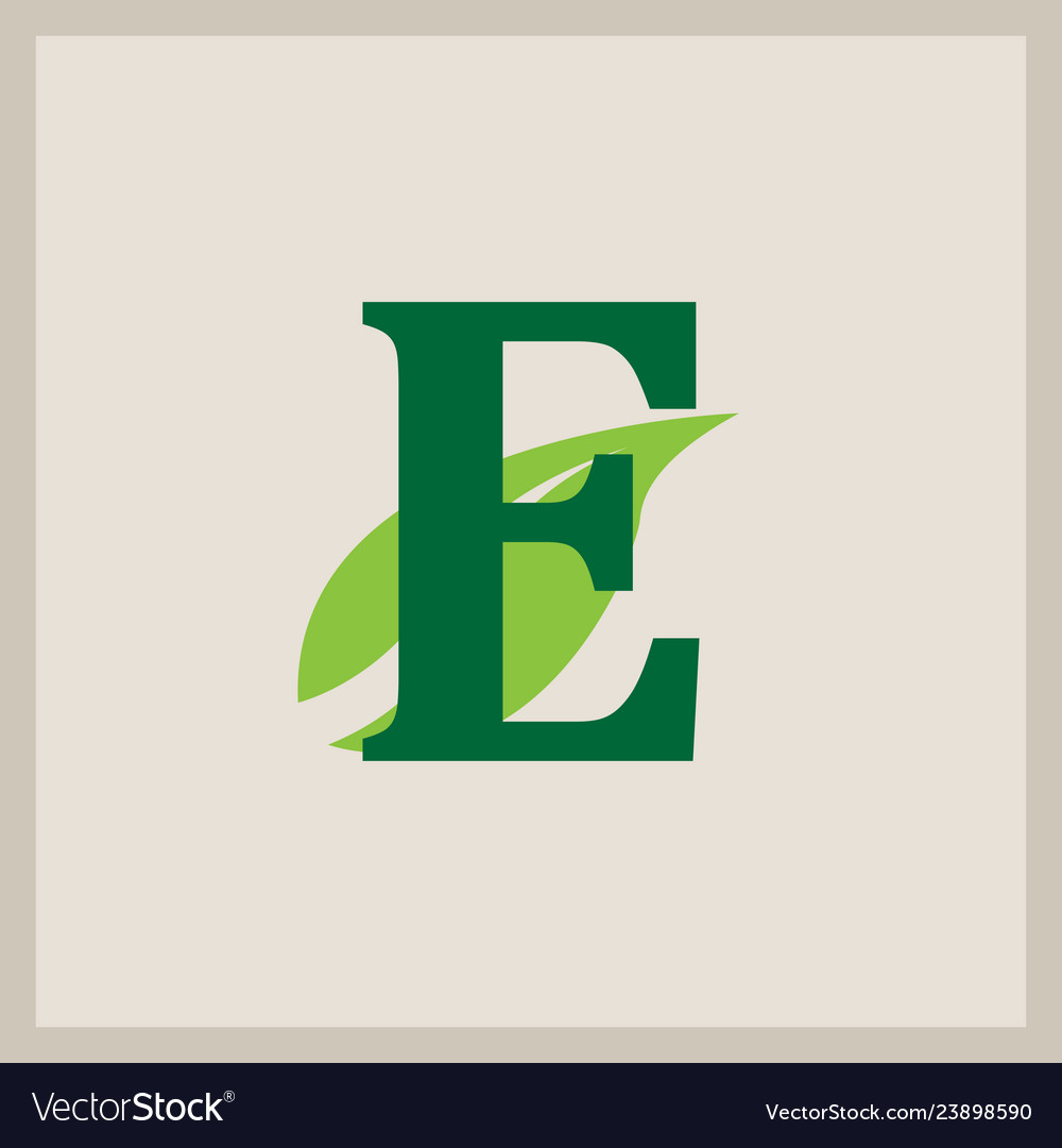 Green eco letter logo template design