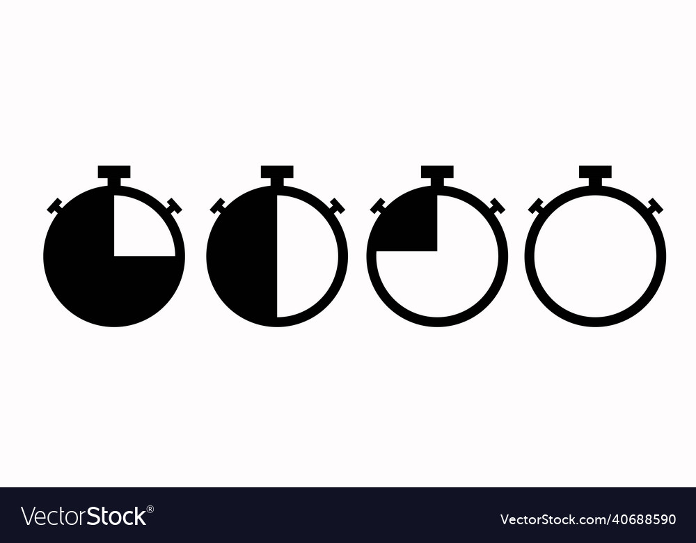 Isolated time and clock line icons