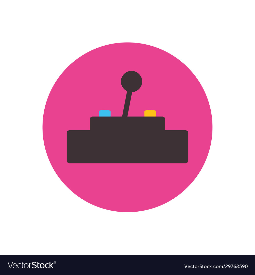Isolated videogame joystick flat block style icon