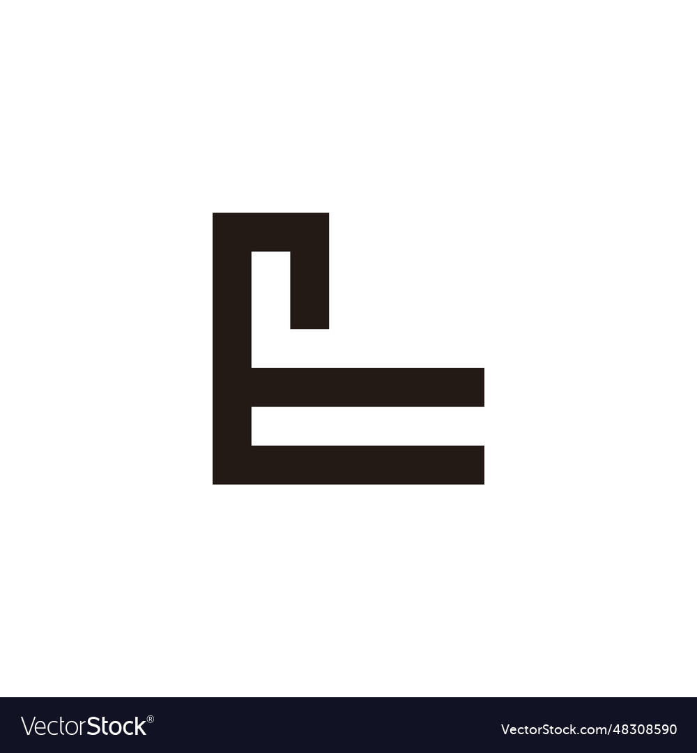 Letter t l square geometric symbol simple logo Vector Image