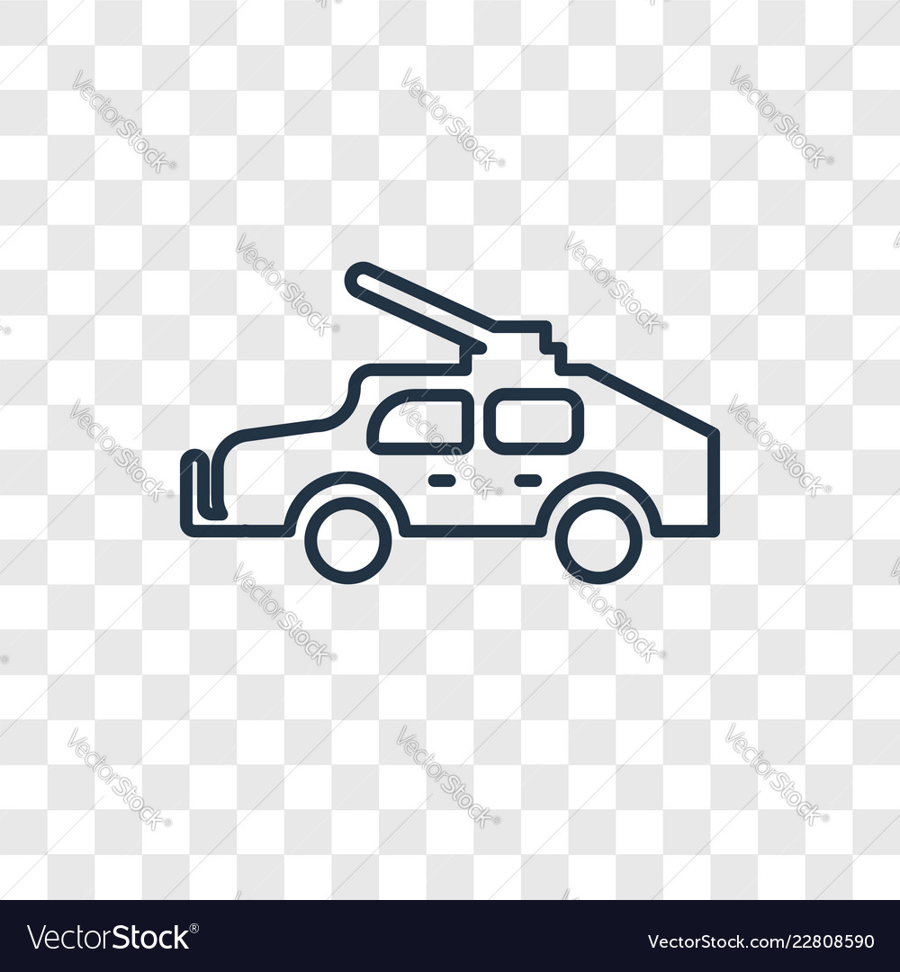 Military vehicle concept linear icon isolated