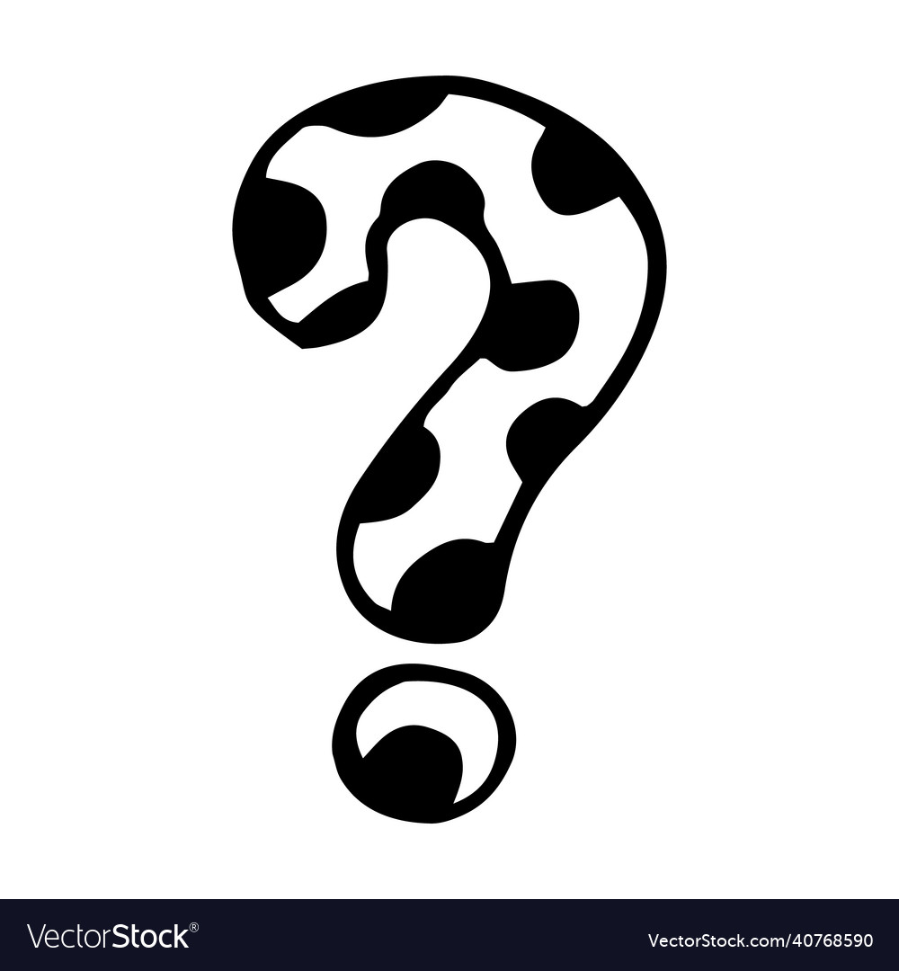 Question mark hand drawn doodle icon sticker