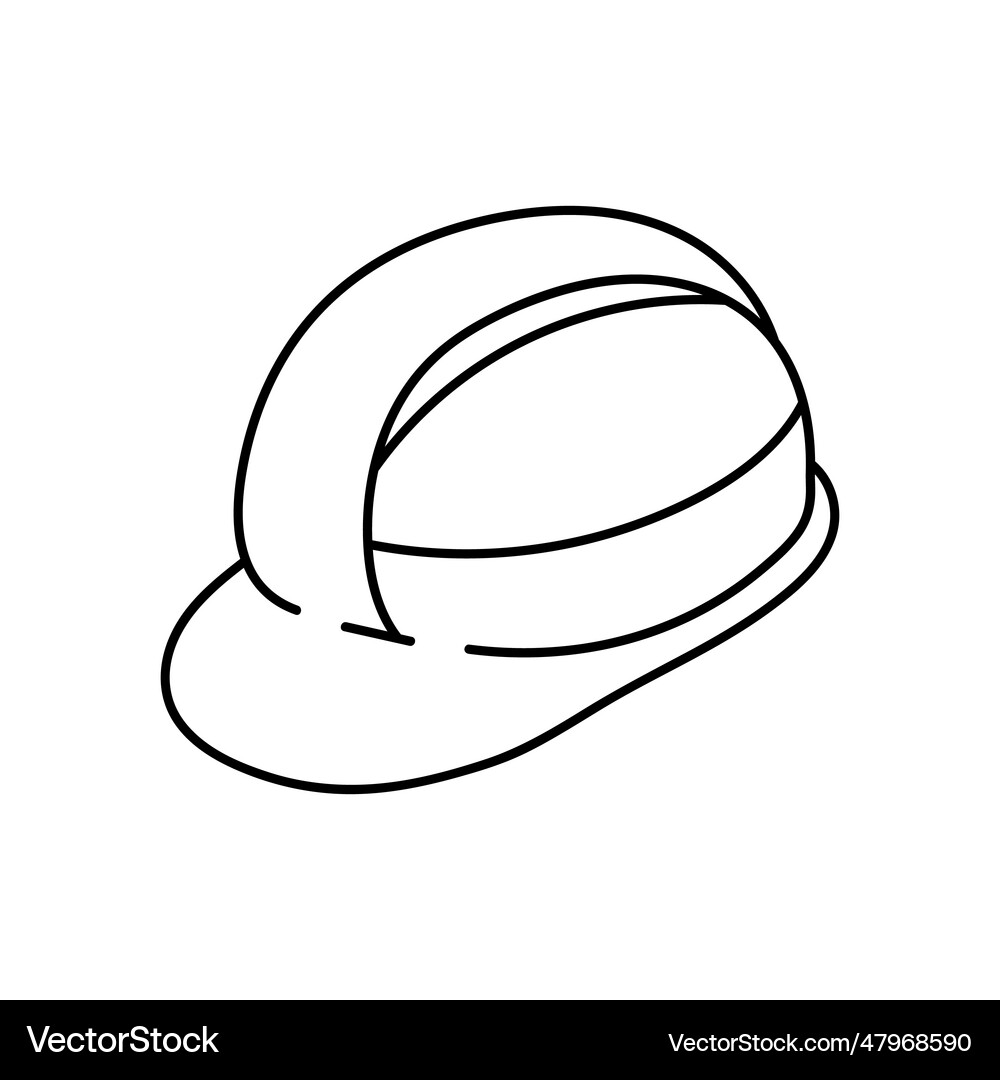 Safety helmet hard hat outline Royalty Free Vector Image