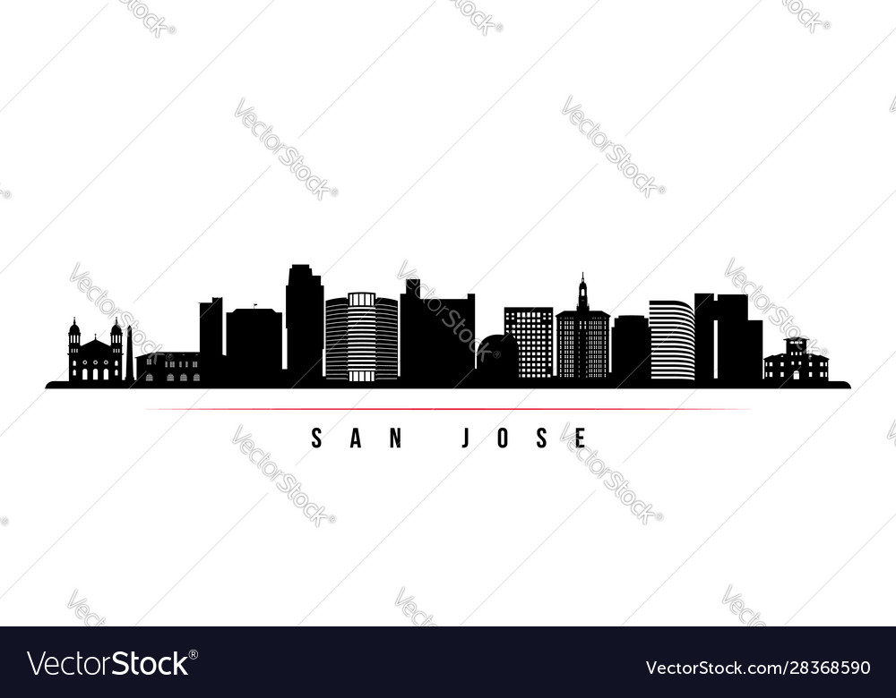 San jose skyline horizontal banner Royalty Free Vector Image