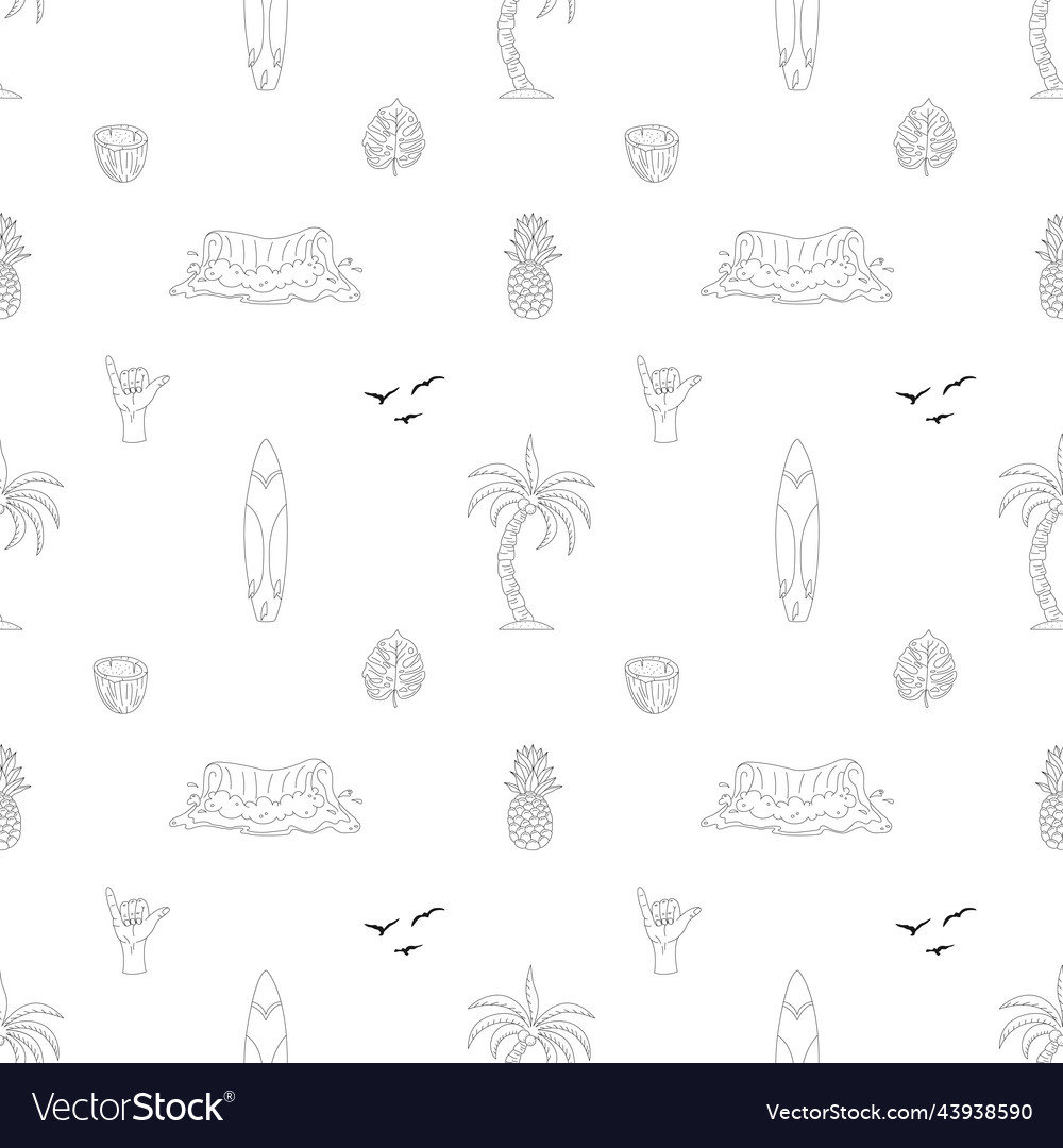 Seamless pattern with hand-drawn elements vector image Seamless pattern with hand-drawn elements