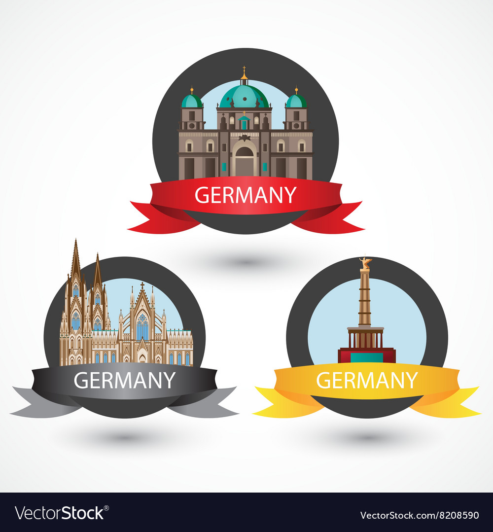 Set of most famous german landmarks high detailed