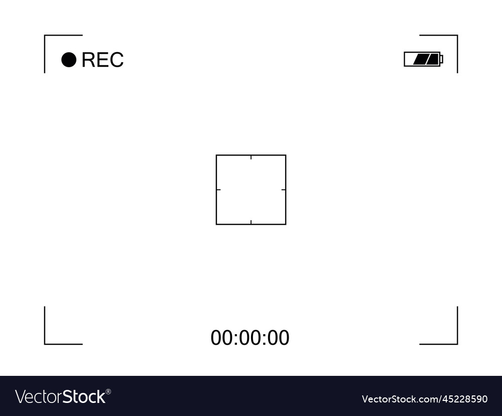 White background with camera recording vector image White background with camera recording